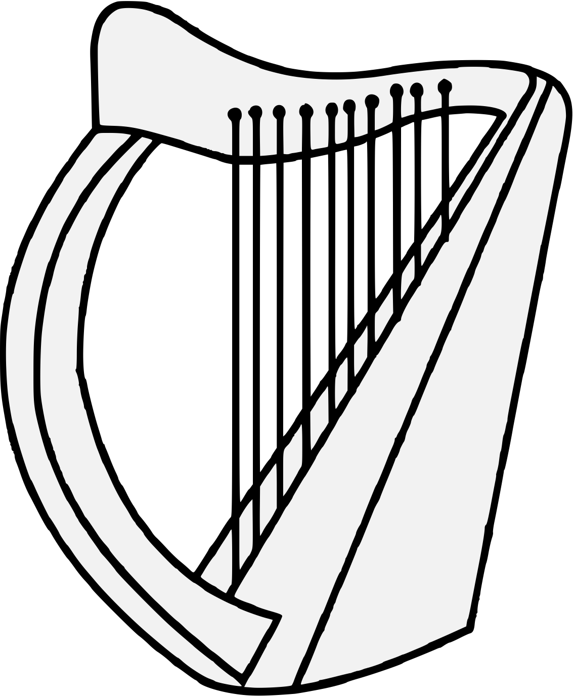 Details, Png - Harp Heraldry (1133x1379), Png Download