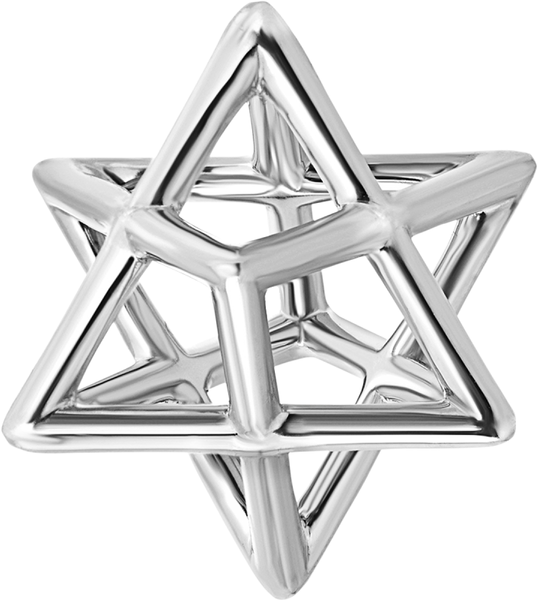 Star Of David Merkaba Body Platinum Pendant Necklace - Sterling Silver Merkaba Pendant (1200x1200), Png Download