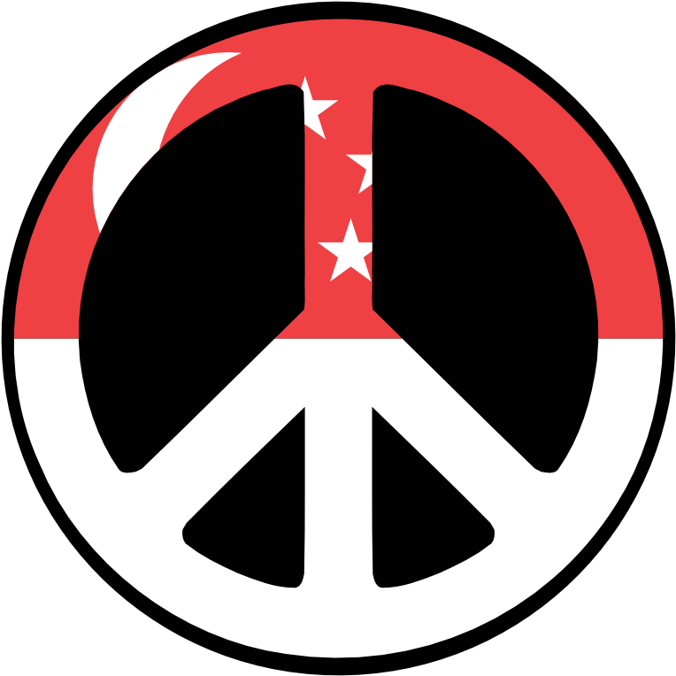 Singapore Peace Symbol Flag 4 Scallywag Peacesymbol - Logo Peace Png (777x777), Png Download