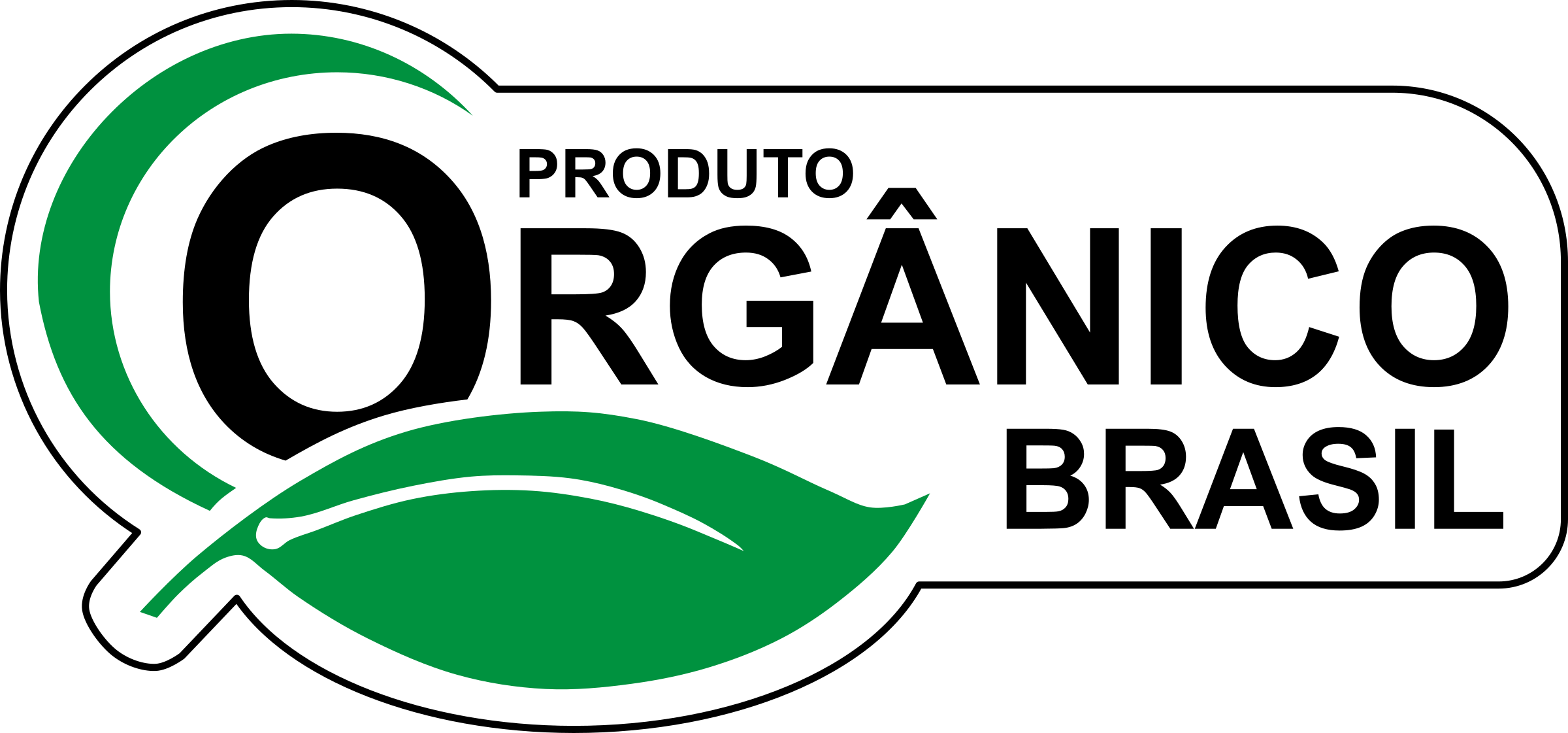 This Free Icons Png Design Of Organic Food Brazil Label (2400x1121), Png Download