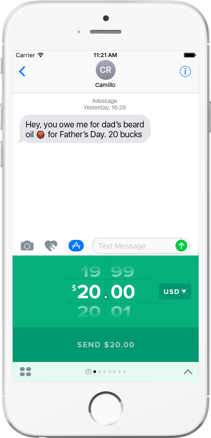 Usd Usd 1 - Bank Imessage (809x1546), Png Download