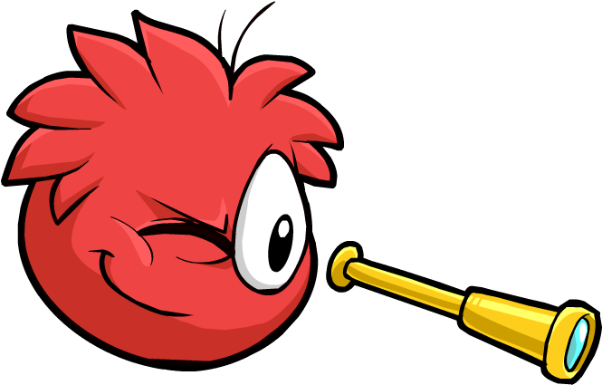 Red Puffle Telescope - Telescope Png (1189x622), Png Download