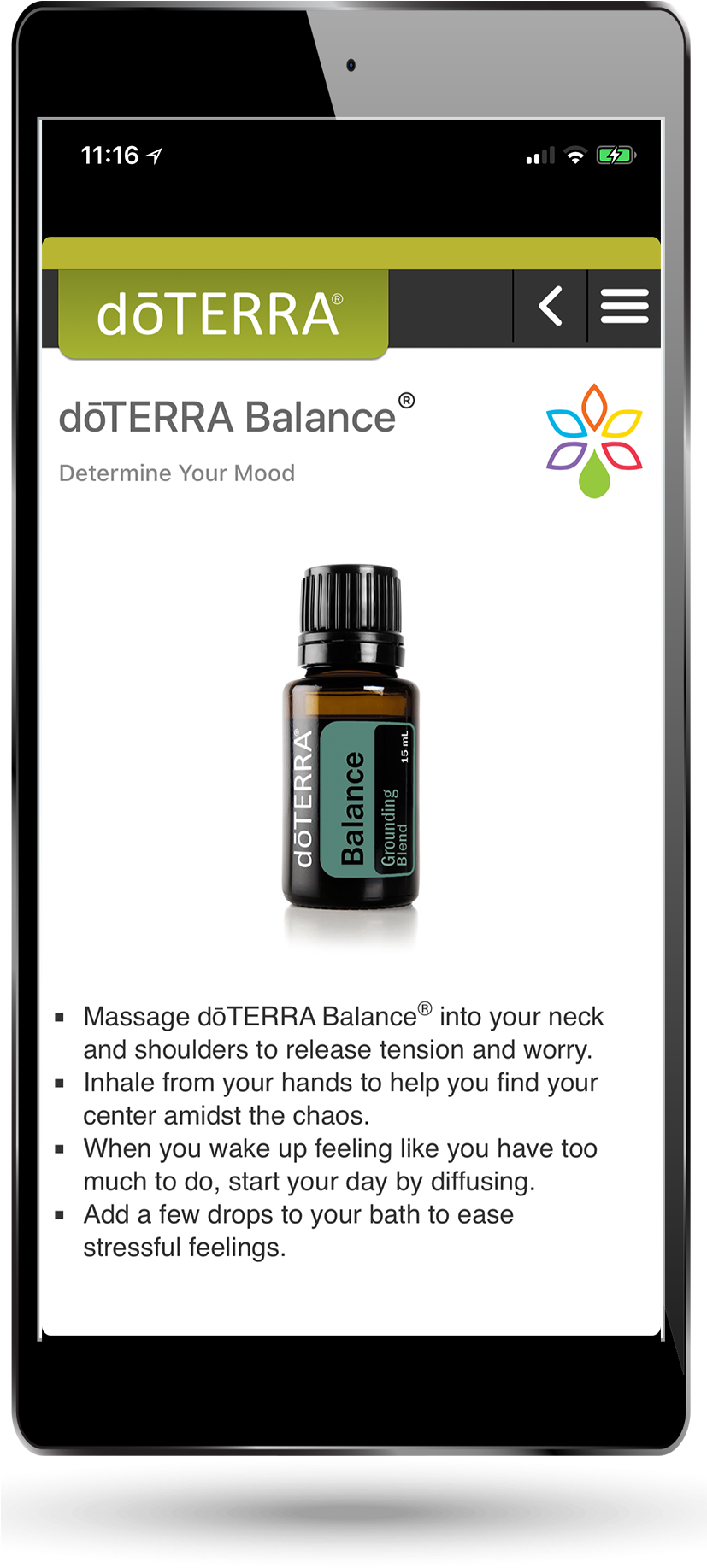 Daily Drop App5 - Doterra Balance Grounding Blend - 15 Ml (868x1868), Png Download