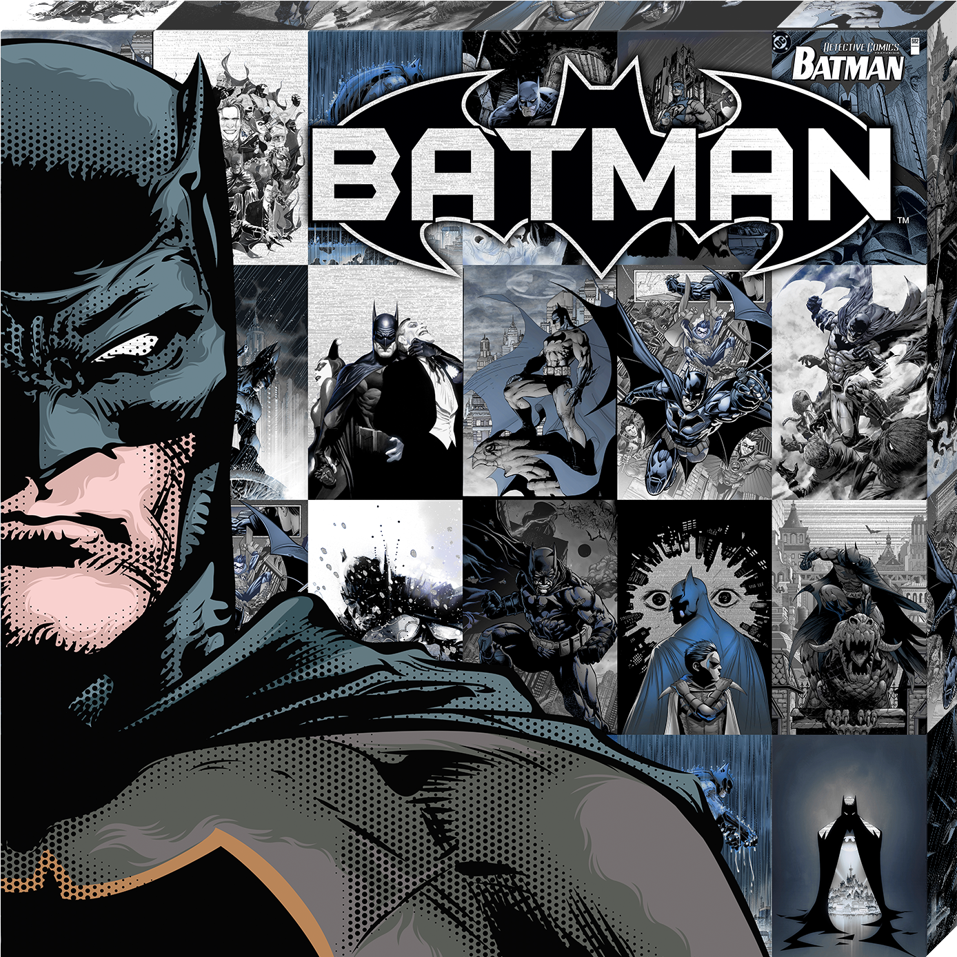 Dc Comics, Metallic Canvas , "batman" Halftone - Batman Metallic Canvas (1500x1500), Png Download