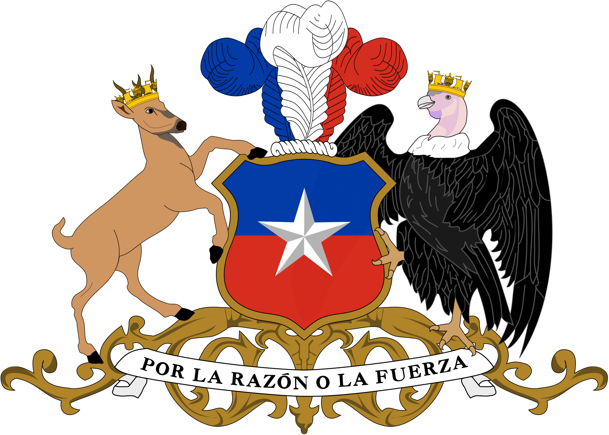 Coat Of Arms Of Chile - Chile Coat Of Arms Png (2000x1429), Png Download