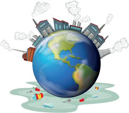 Display - Earth Pollution Png (600x385), Png Download