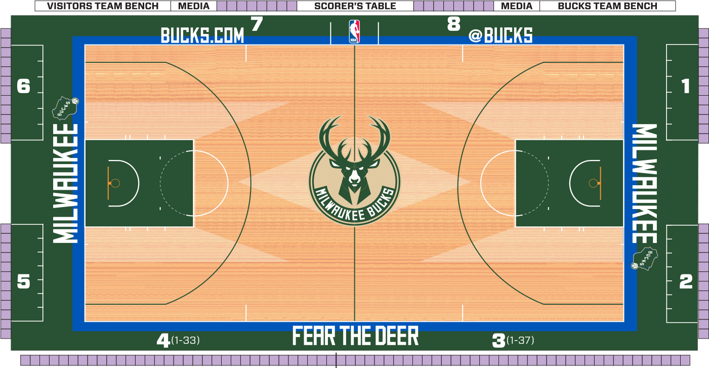 Bukks Basketball Court Floor Png - Bucks Season Ticket Card 18 19 (1400x984), Png Download