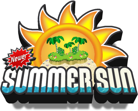 Newer Summer Sun Logo - Newer Super Mario Bros Wii Summer Sun (576x457), Png Download