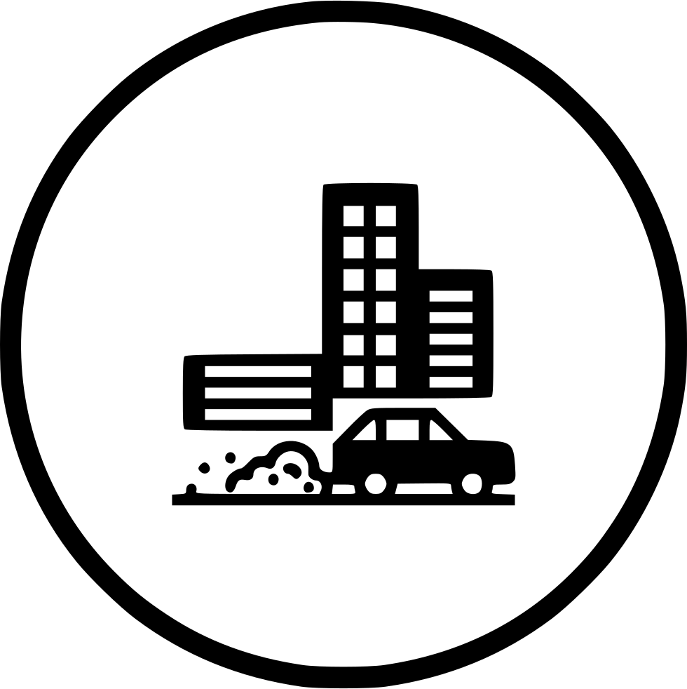 Air Pollution Savefuel Waste Building Comments - Building And Parking Icon (980x982), Png Download