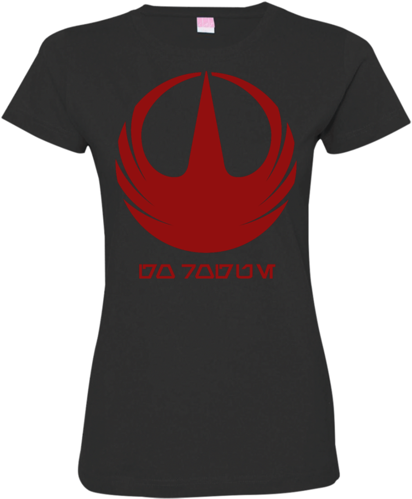 Rogue One Red Logo Ladies Custom Fine Jersey T-shirt - T-shirt (1024x1024), Png Download