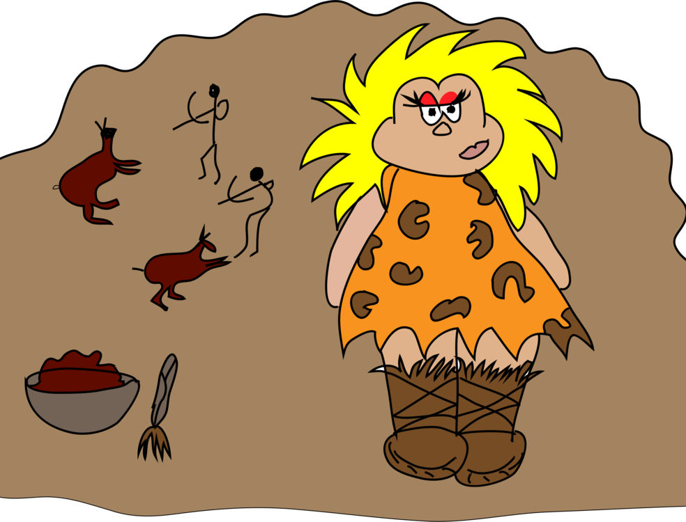 Lion Cave Painting Bears' Cave - 6oz Stainless Steel Hip Flask Of Cavewoman (984x750), Png Download