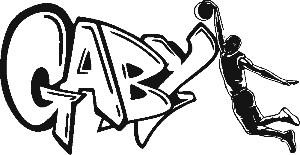 Nba Drawing Graffiti - Graffiti Basketball Drawing (1000x1000), Png Download