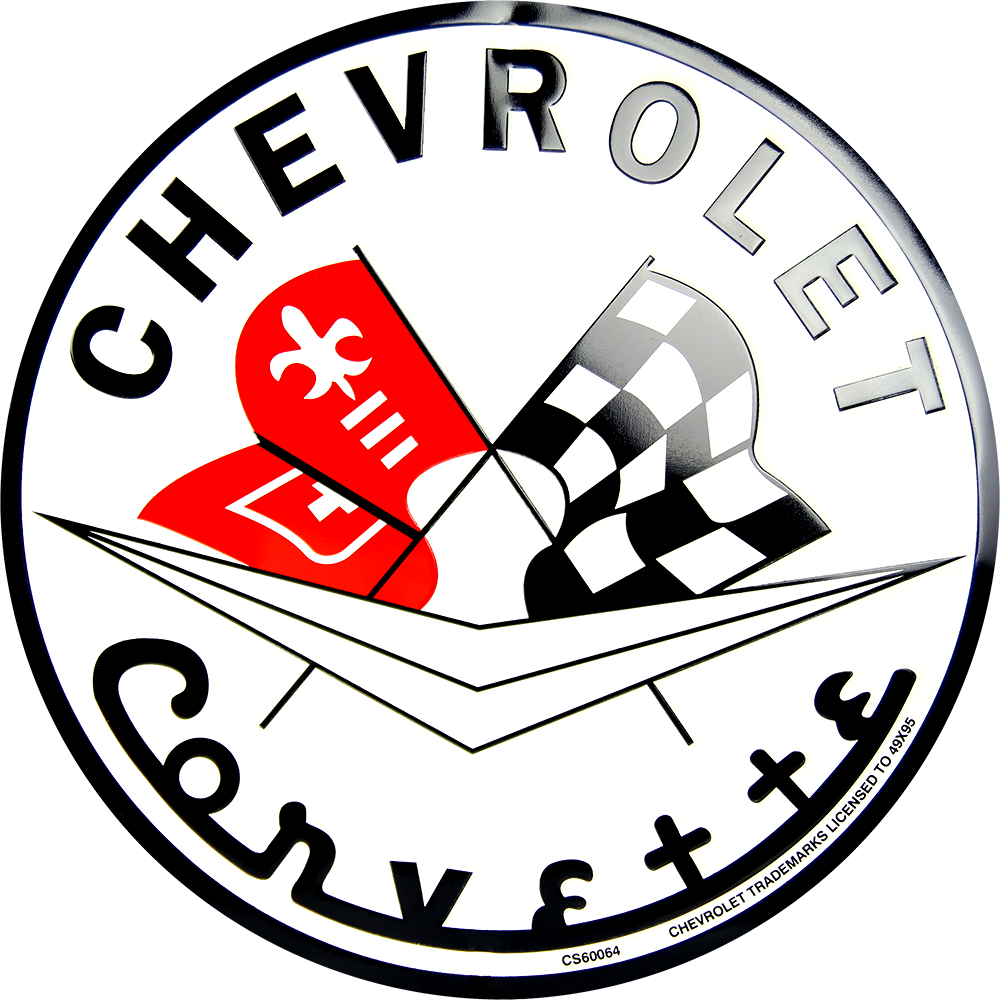 Cs Chevrolet Circle Sign Hangtime - Vintage Chevrolet Corvette Sign (1000x1000), Png Download
