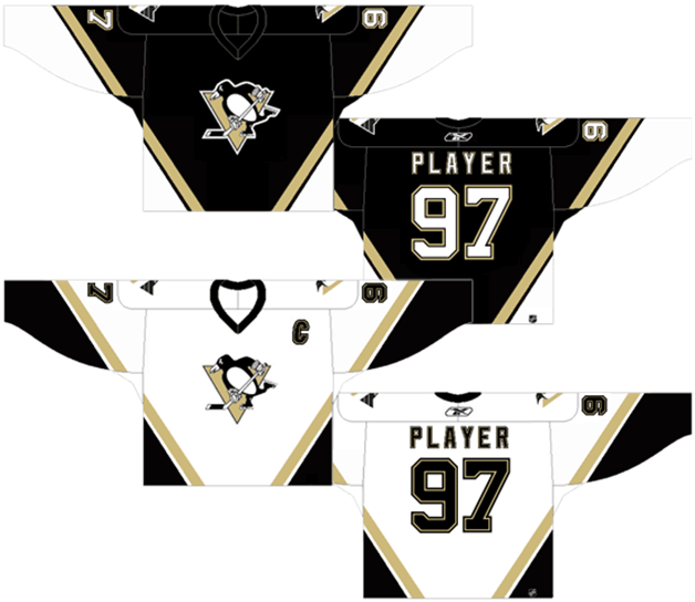 These Are The Jerseys That Introduced The Hockey World - Pittsburgh Penguins 2002 White Jersey (636x548), Png Download