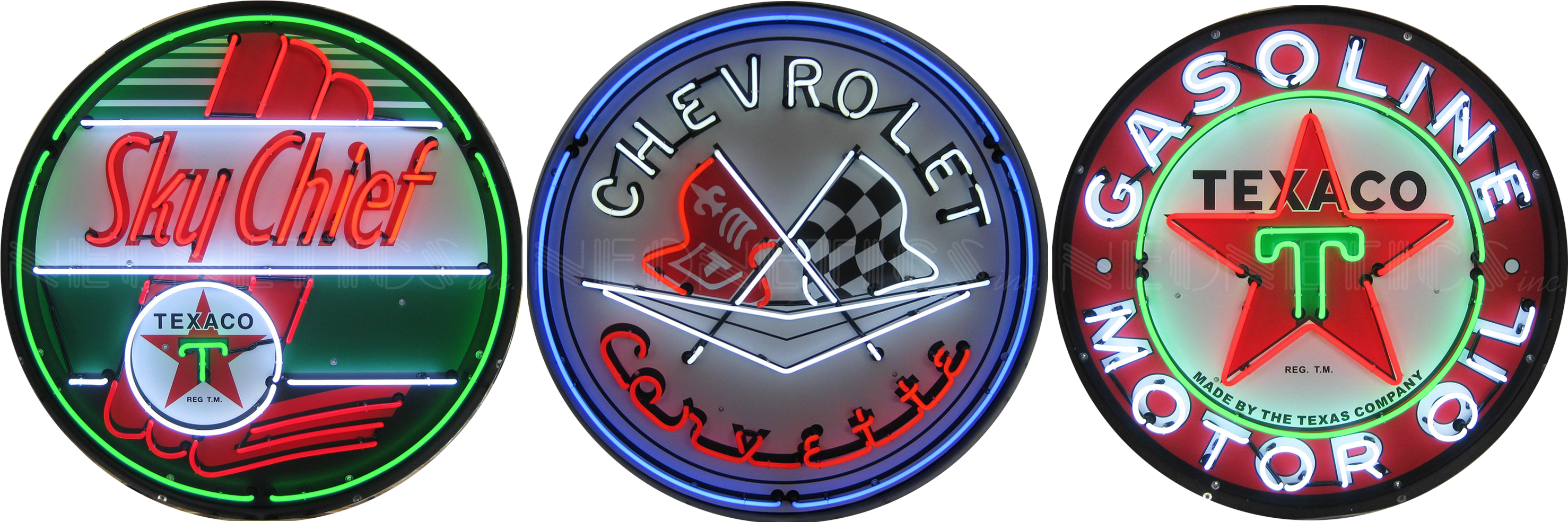 1 - Neonetics Corvette Flags Neon Sign (3000x1000), Png Download