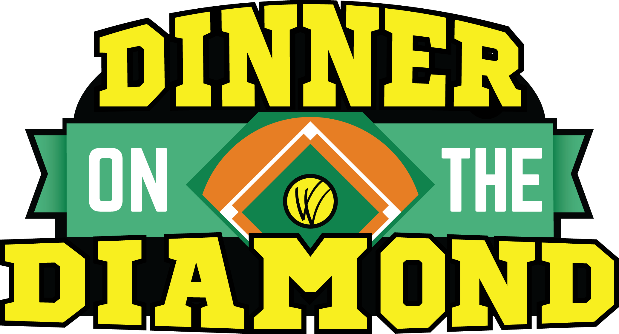 Dinner On The Diamond Logo (2072x1120), Png Download
