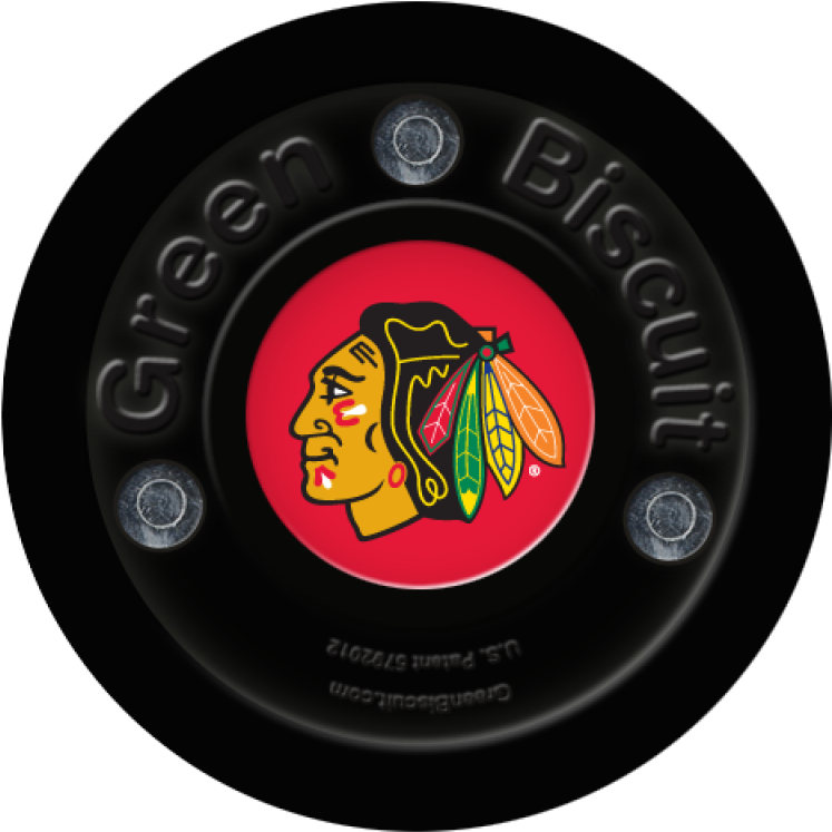 Green Biscuit Chicago Blackhawks Black Stickhandling - Green Biscuit Nhl Edition - Chicago Blackhawks - Black (800x800), Png Download