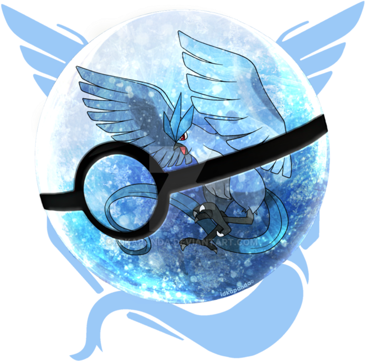 Team Mystic From Pokemon Go By Idkapanda On Deviantart - Pokemon Go Team Mystic Pokeball (894x894), Png Download