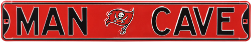 Tampa Bay Buccaneers “man Cave” Authentic Street Sign - Man Cave Tampa Bay Bucs Steel Sign Wall Sign 36 X 6in (500x500), Png Download