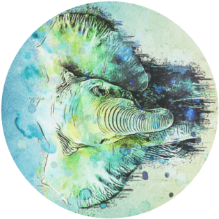 Watercolor Elephant Round Mousepad - Watercolor Elephant Pillow Case (500x500), Png Download