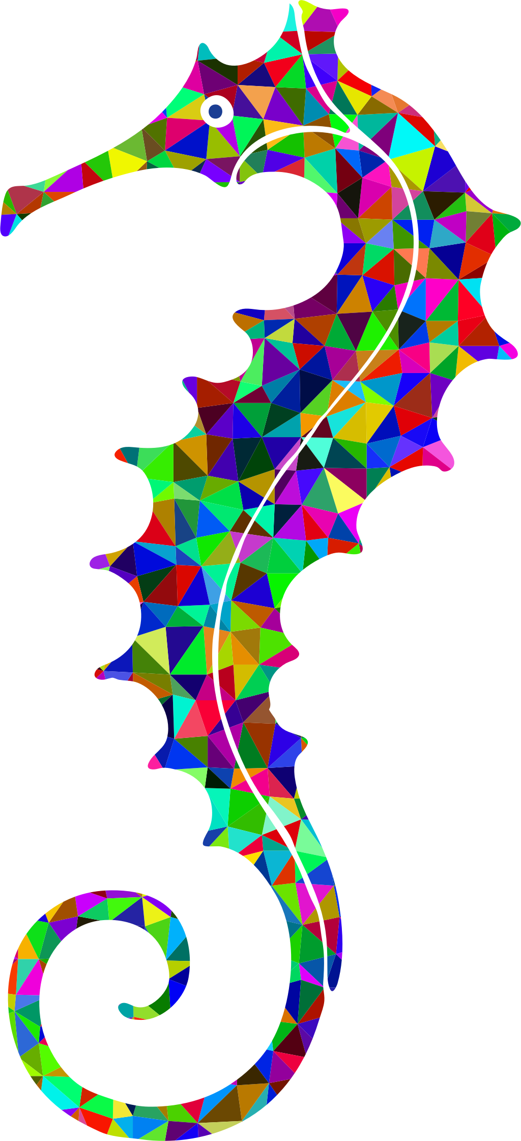 This Free Icons Png Design Of Prismatic Low Poly Seahorse (1024x2242), Png Download