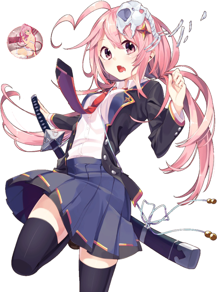 Girl Render By Mad-render - Anime Swords Girl Pink Hair (774x1032), Png Download