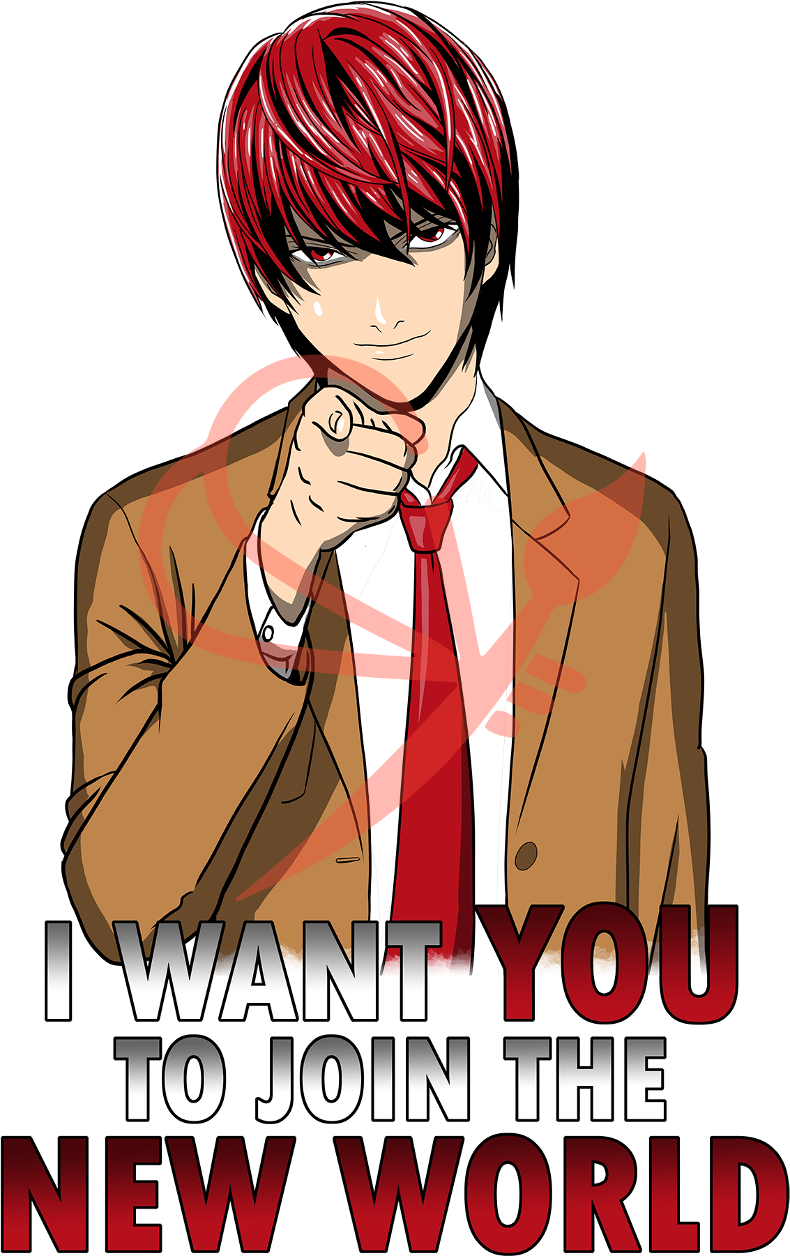 Light Yagami Wants You - T-shirt (1800x1800), Png Download