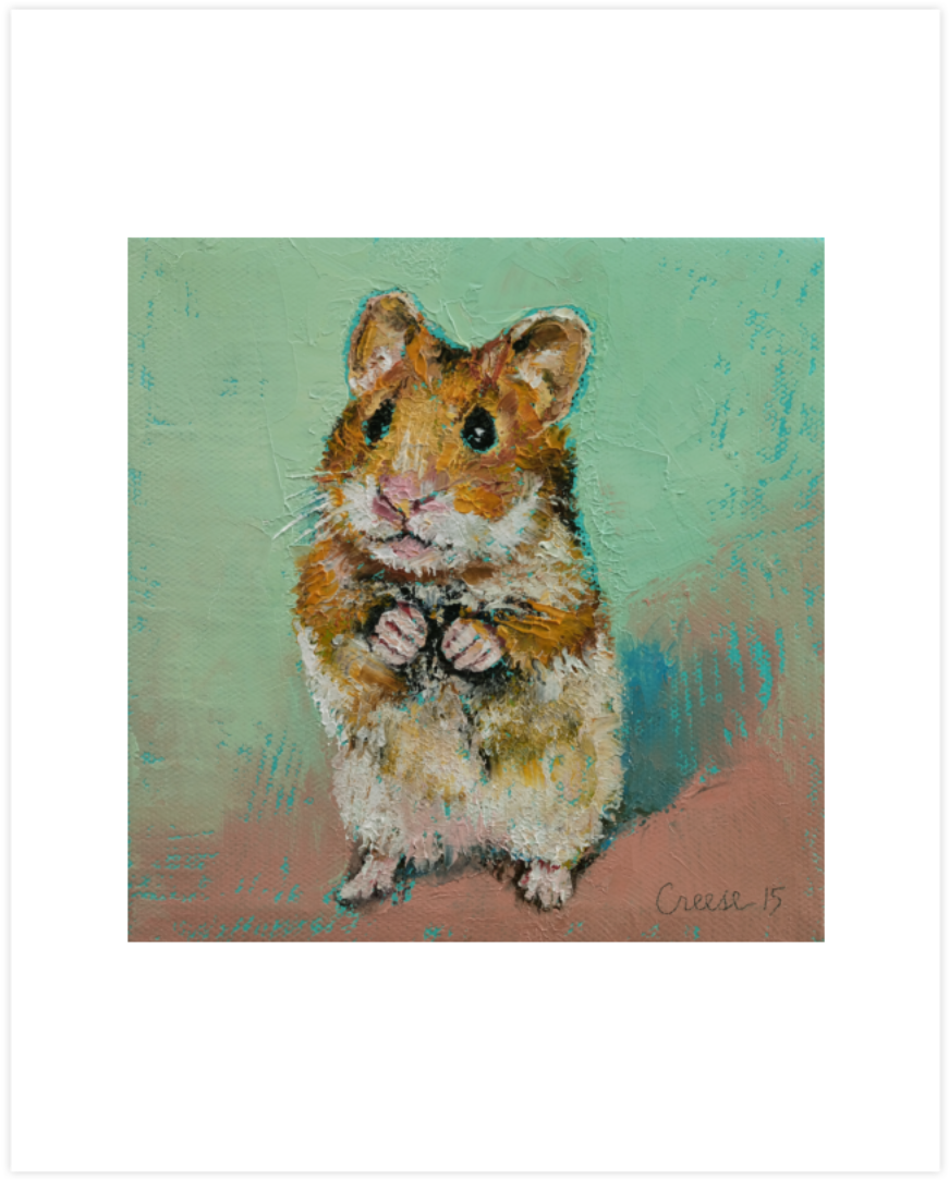 Find The Perfect Hamster Ball And Save Up To 70 Off - Canvas On Demand Hamster By Michael Creese Painting (1200x1200), Png Download