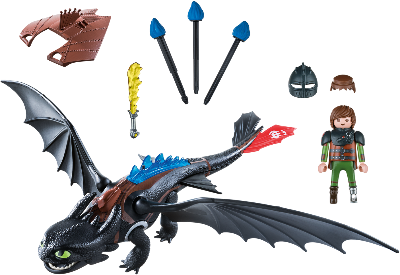 Toothless - Playmobil 9246 Dragons Hiccup & Toothless (1600x1120), Png Download