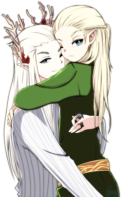 Thranduil And Young Legolas By Farorue On Deviantart - Young Legolas (540x720), Png Download