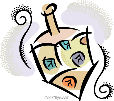 Spinning Dreidel Royalty Free Vector Clip Art Illustration - Dreidel (480x424), Png Download