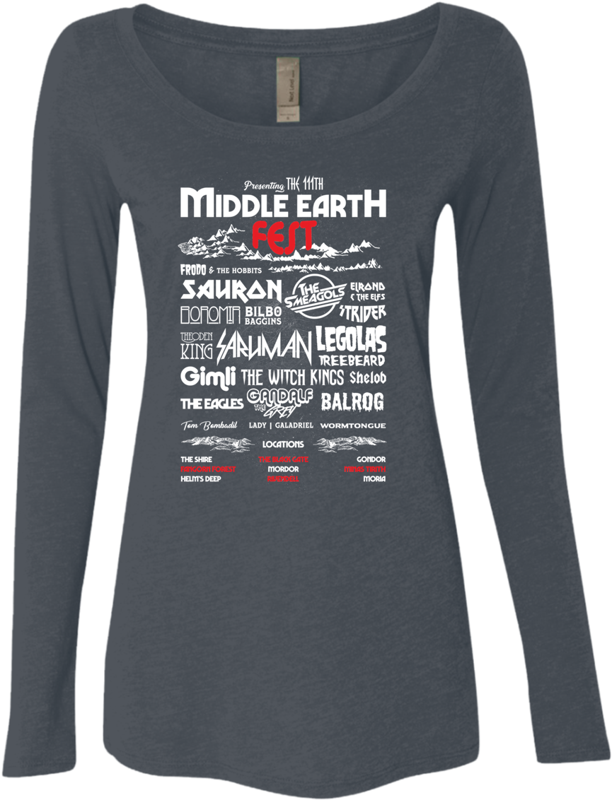 Middle Earth Fest Women's Triblend Long Sleeve Shirt - Sleeve (1155x1155), Png Download