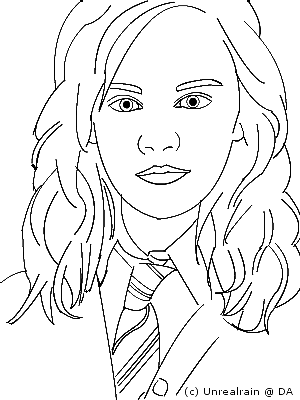 Hermione Granger Drawing At Getdrawings - Hermione Granger Line Drawing (300x400), Png Download