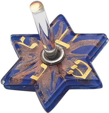 Star Dreidel - Copper Blue Jewish Star Dreidel (500x500), Png Download