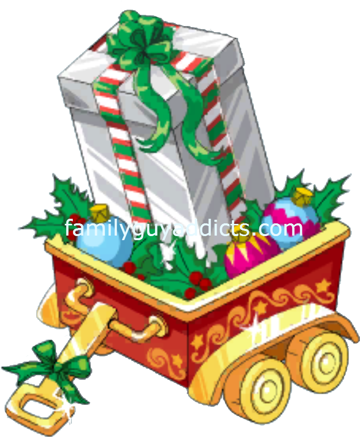 Silver Gift Box In Wagon - Santa Claus Gift Box Png (729x885), Png Download