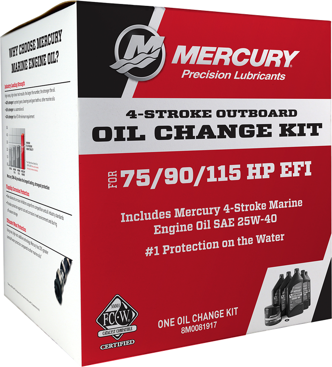 Oil Change Kits - Oem Mercury Marine 150hp Fourstroke Outboard 10w-30 (679x750), Png Download
