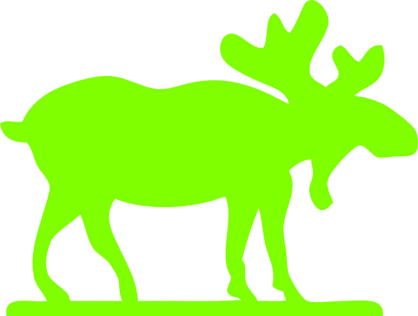 Moose Clipart Green - Green Moose (600x453), Png Download