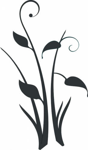 Étang Fleur Silhouette Vecteur Clip Art - Black Plant Clip Art (292x500), Png Download