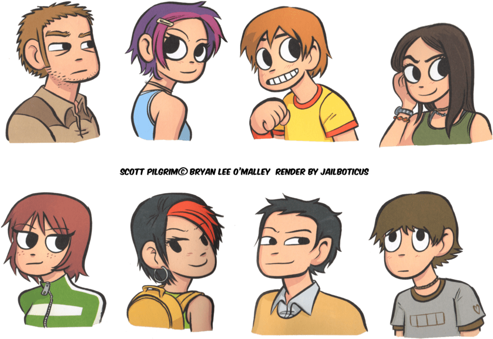 Scott Pilgrim Characters - Scott Pilgrim Characters Png (1025x780), Png Download