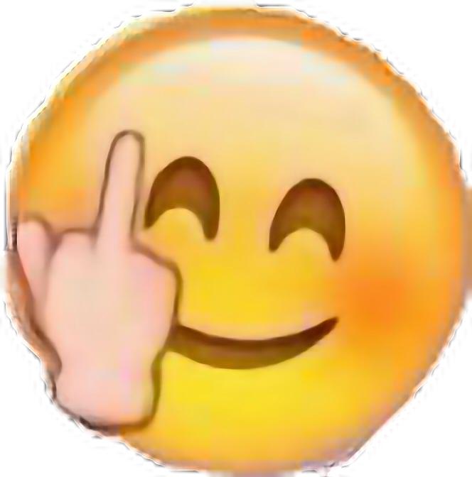 Ftestickers Emoji Funny Fuckyou Lol ^^ - Smiling Emoji With Middle Finger (664x672), Png Download