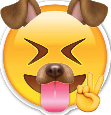 Snapchatemojisticker Dogears Peace Lol Toungeout Emoji - Emoji With Dog Ears (383x397), Png Download