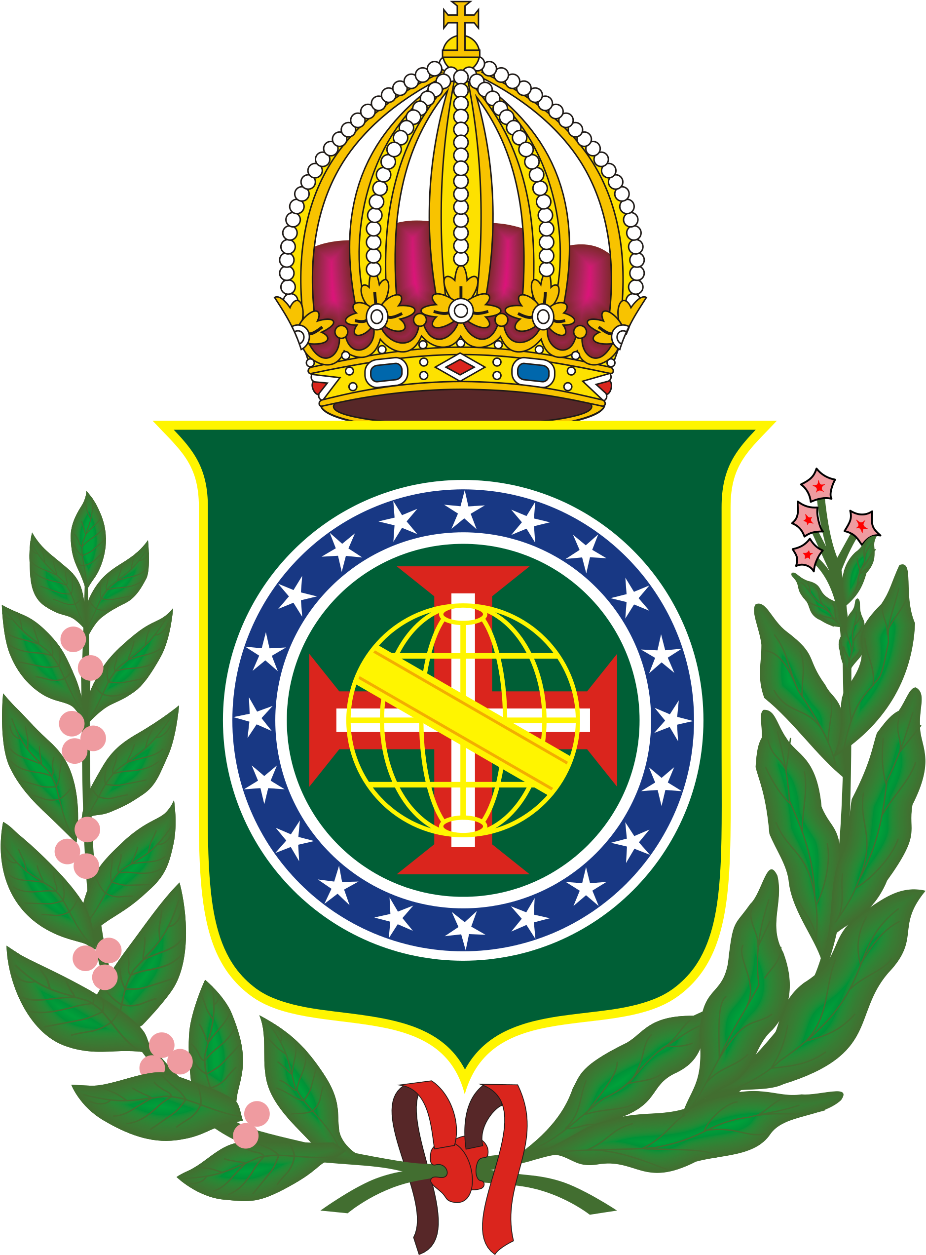 Família Imperial Brasileira - Empire Of Brazil Coat Of Arms (2000x2624), Png Download