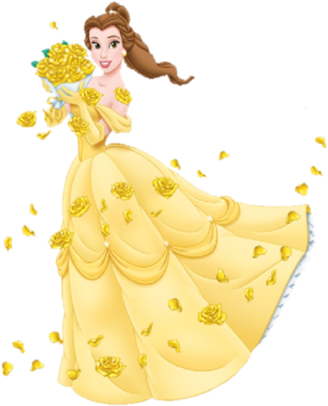 Princess Belle Holding Bouquet - Beauty And The Beast Princess (600x600), Png Download
