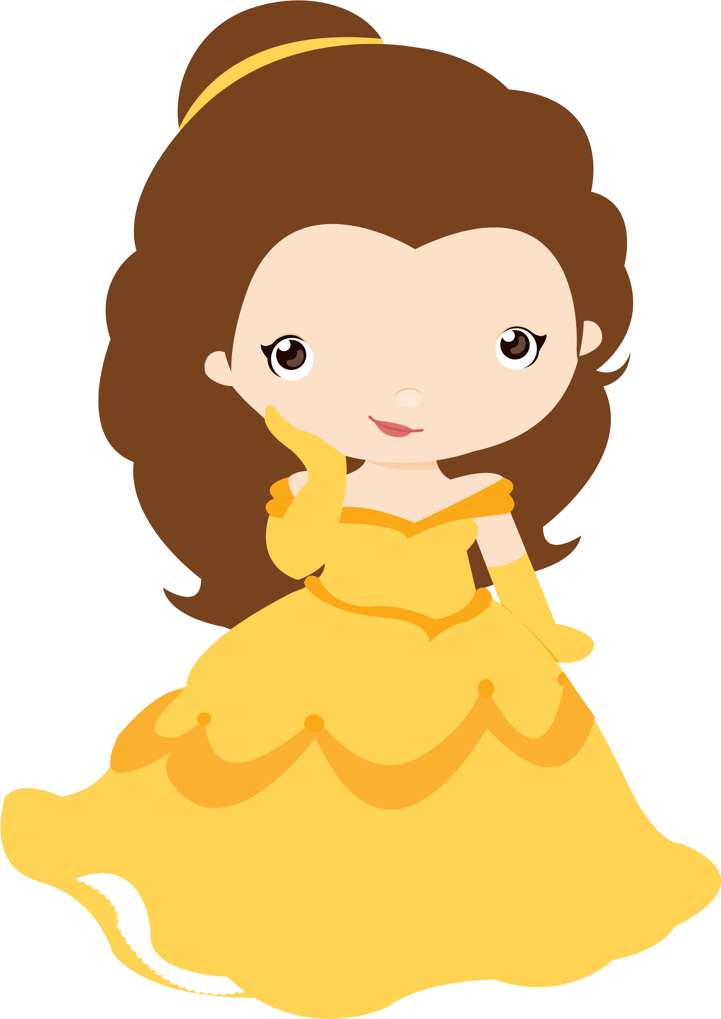 Disney Clipart Belle At Getdrawings - Bela E A Fera Minus (2461x3392), Png Download