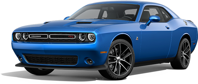 2015 Dodge Challenger Front View In B5 Blue - 2015 Dodge Challenger Silver (638x304), Png Download