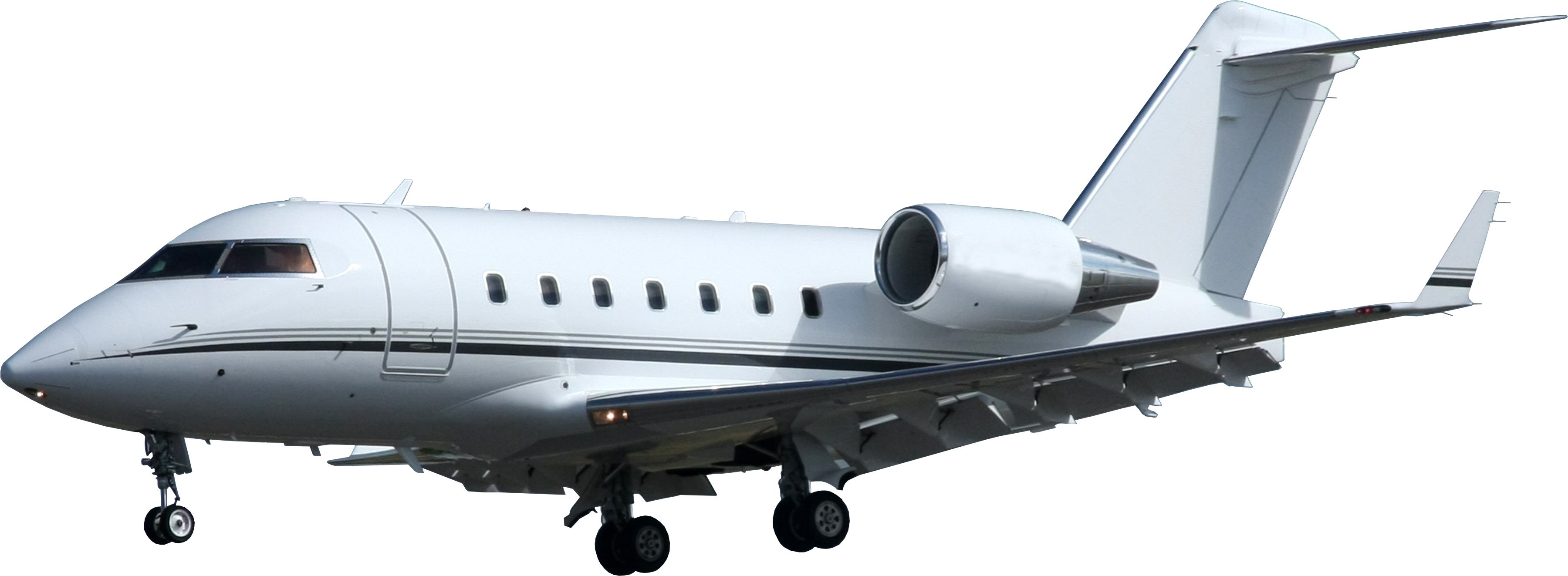 A Business Jet Aircraft Powered By Two Avco Lycoming - Challenger Air Png (3860x1431), Png Download