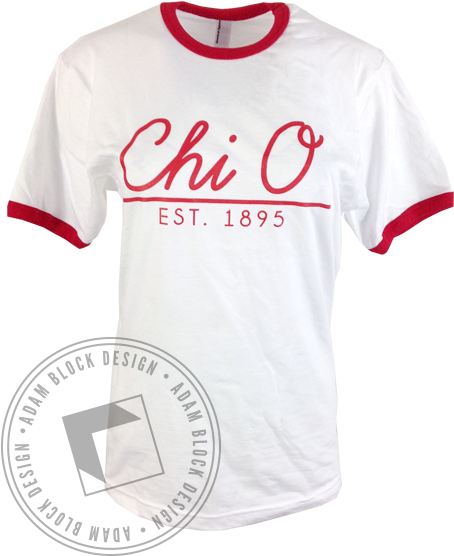 Chi Omega White Ringer Tee - Sigma Nu Snake Shirt (464x585), Png Download