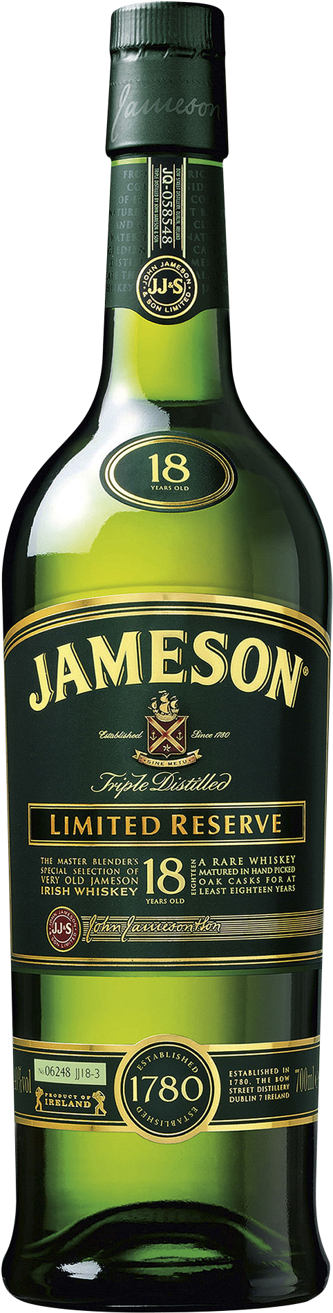 Jameson 18 Year Old Irish Whiskey 700ml - Jameson 18 Year Old Limited Reserve Blended Irish Whiskey (1600x2000), Png Download