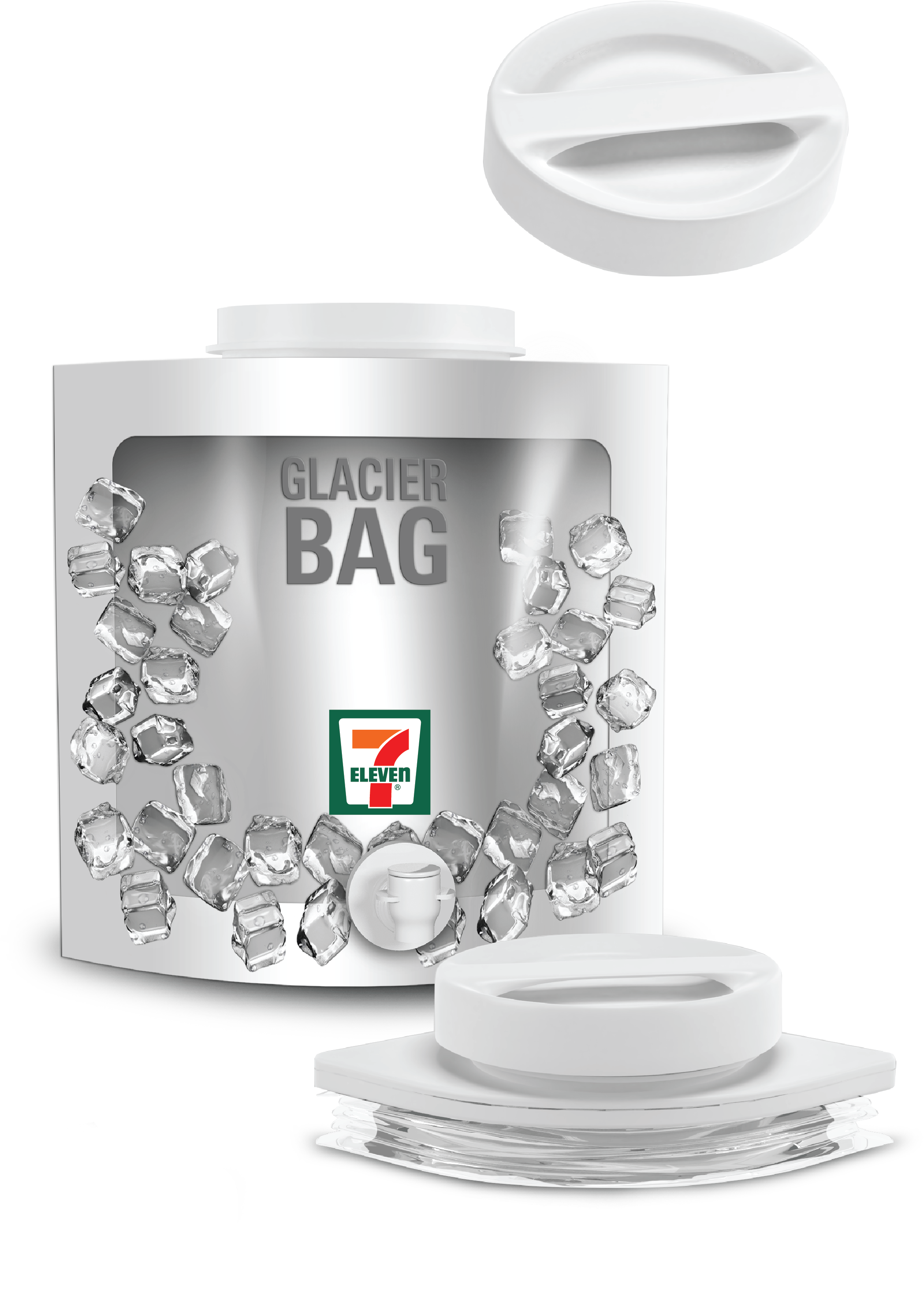7 Eleven 6 Pack Glacier Bag With Spout - 7 Eleven (2867x3710), Png Download
