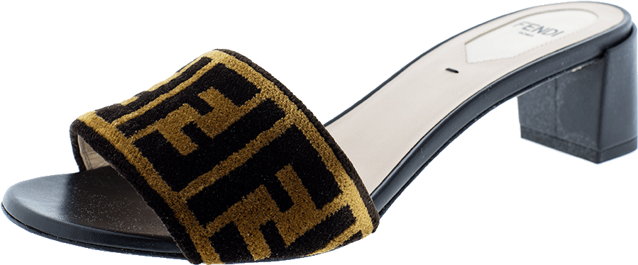 Fendi Logo Mule Slide - Slide Sandal (960x1223), Png Download